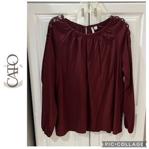 NWOT Cato burgundy women’s Blouse size XL